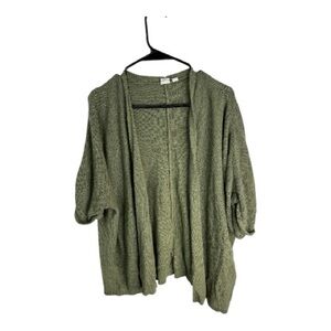 GAP Women’s Olive Green Grunge Preppy Short Sleeve Cardigan Sweater Size M/L